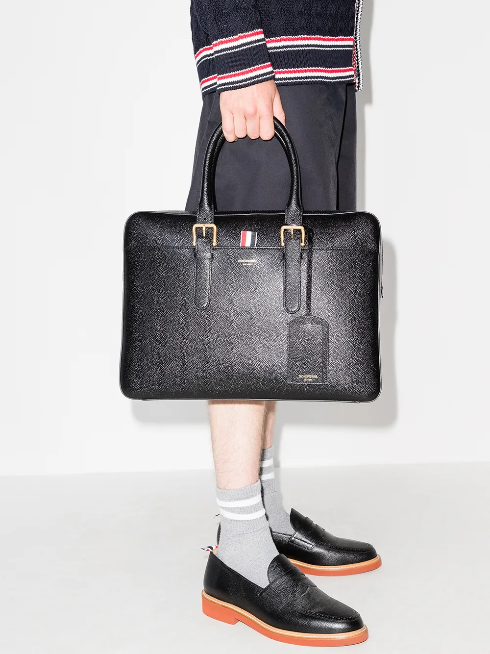 Image 2 of Thom Browne grained leather briefcase