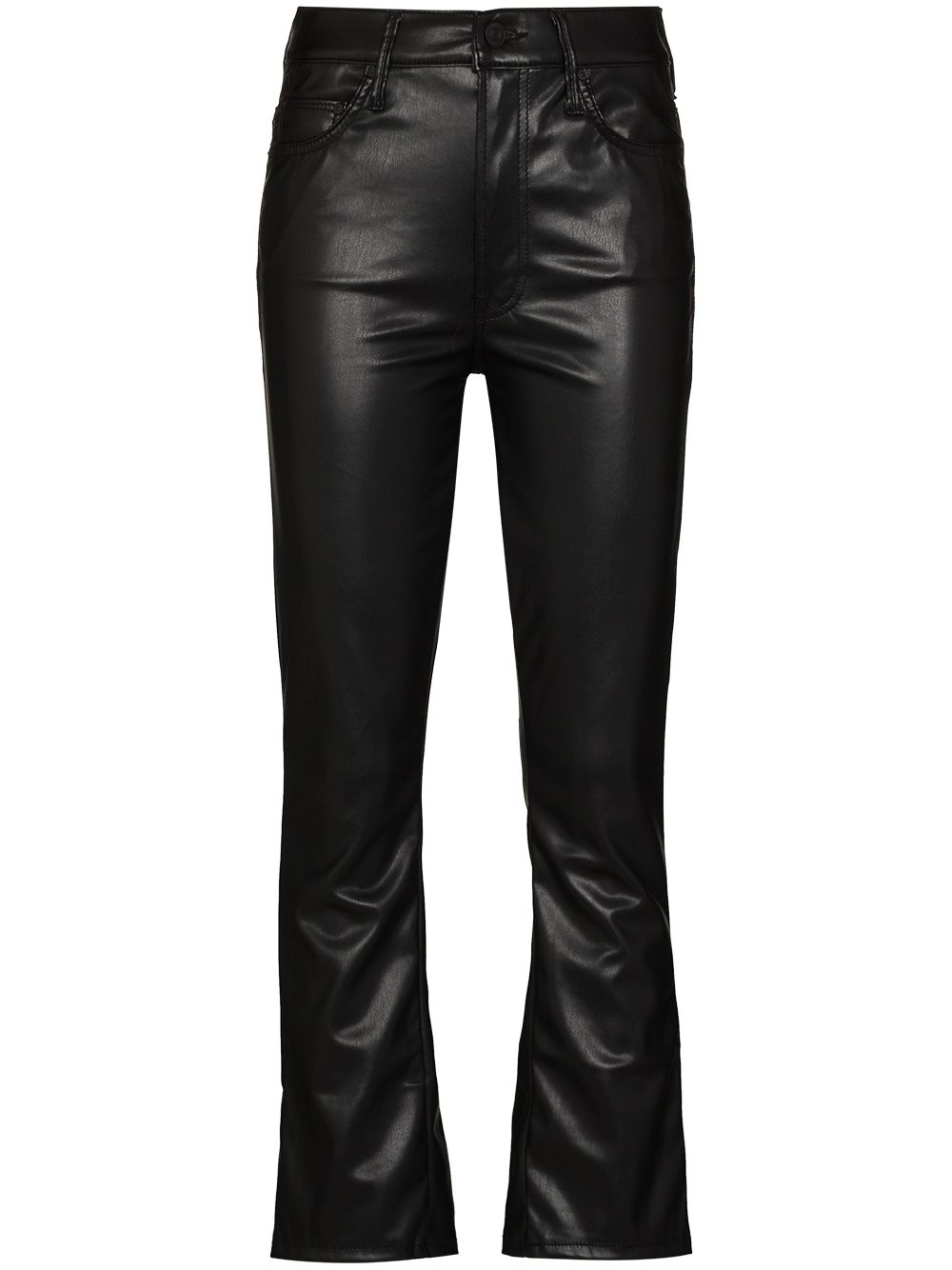 

MOTHER The Insider faux-leather cropped trousers - Black