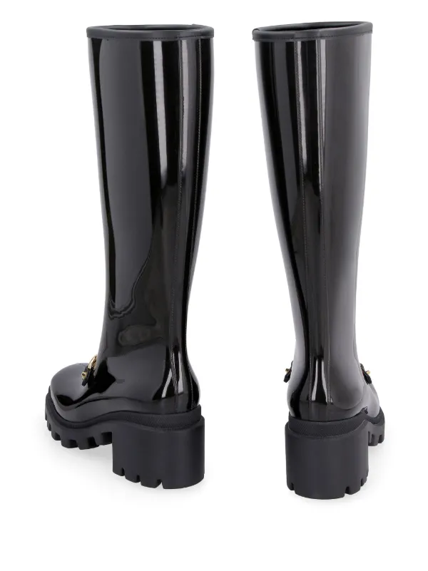 ダウンジャケット・コート Horsebit Detail Knee-high Boots Gucci Horsebit-detail knee-high Boots | Black | FARFETCH