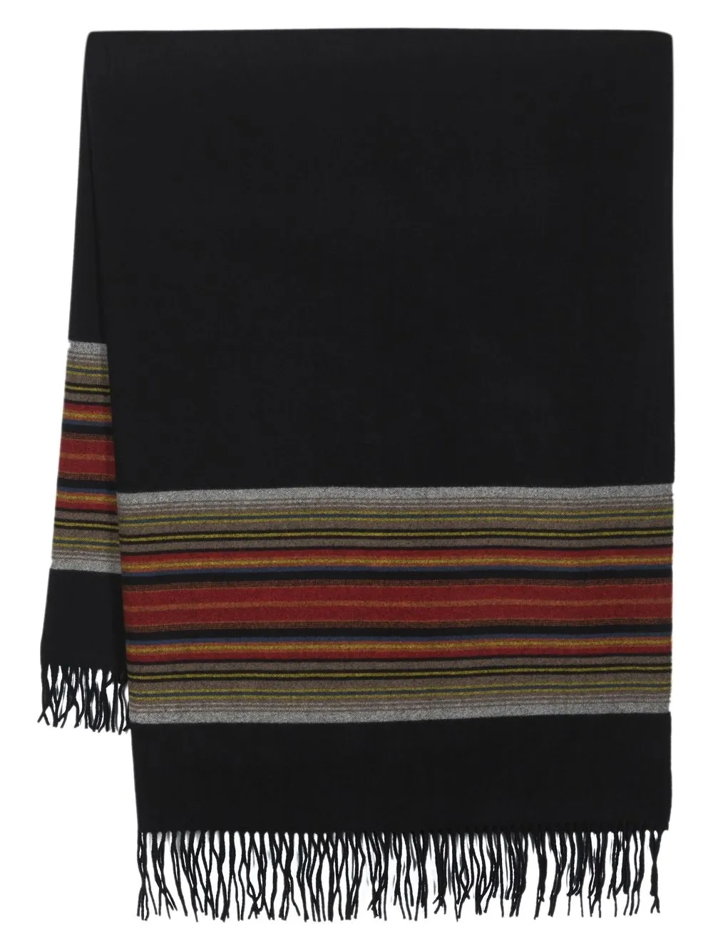 

Pendleton 5th Avenue striped fringed throw - Black