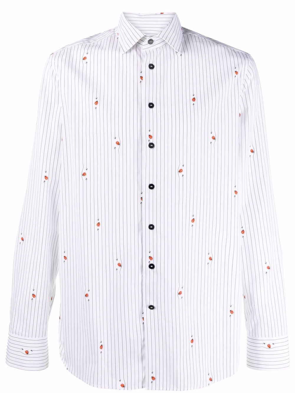 Etro Striped Lady Bug Shirt In 白色