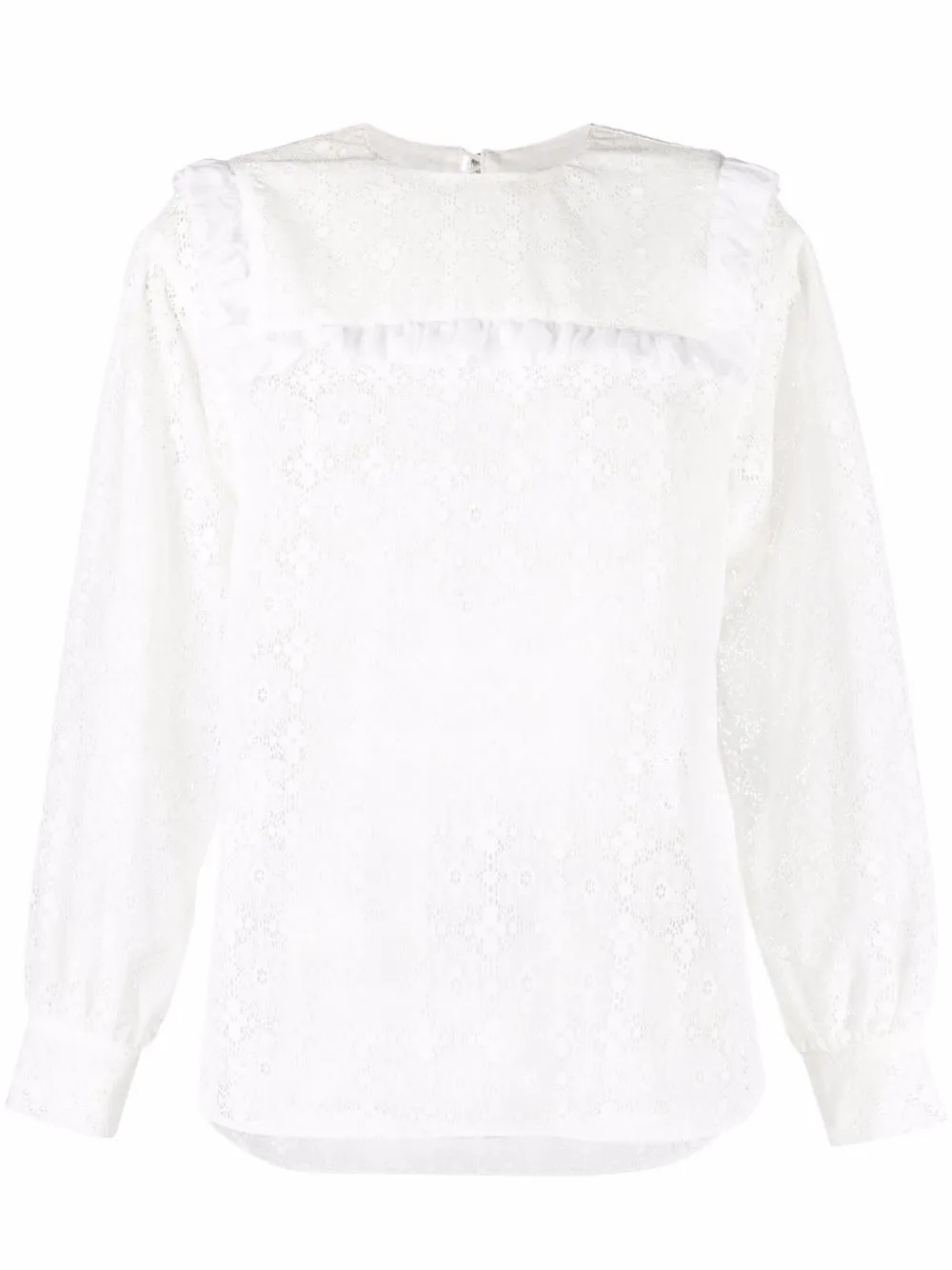 

Comme des Garçons TAO blusa con detalle de volantes - Blanco