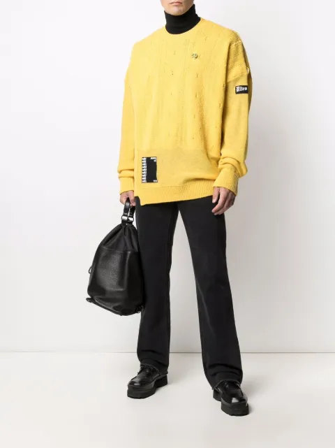 raf simons patchwork knitted jumper