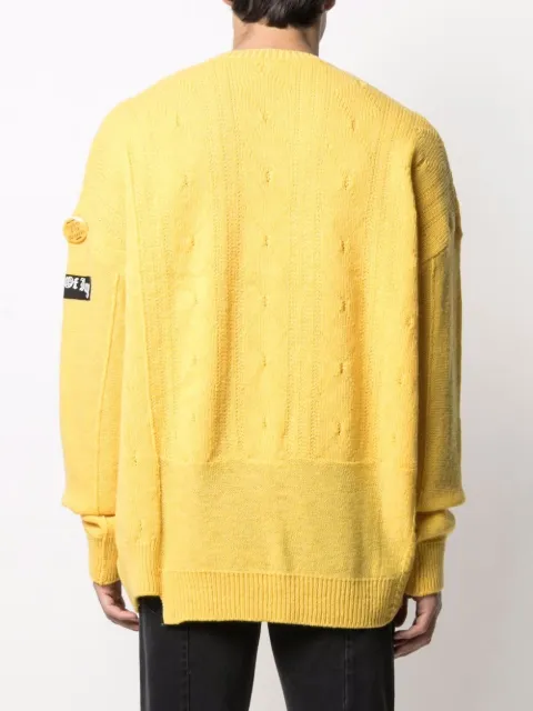 raf simons patchwork knitted jumper