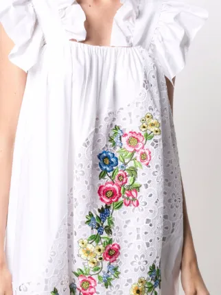 floral embroidered flared dress展示图