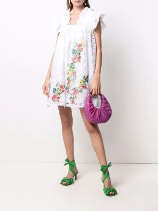 floral embroidered flared dress展示图