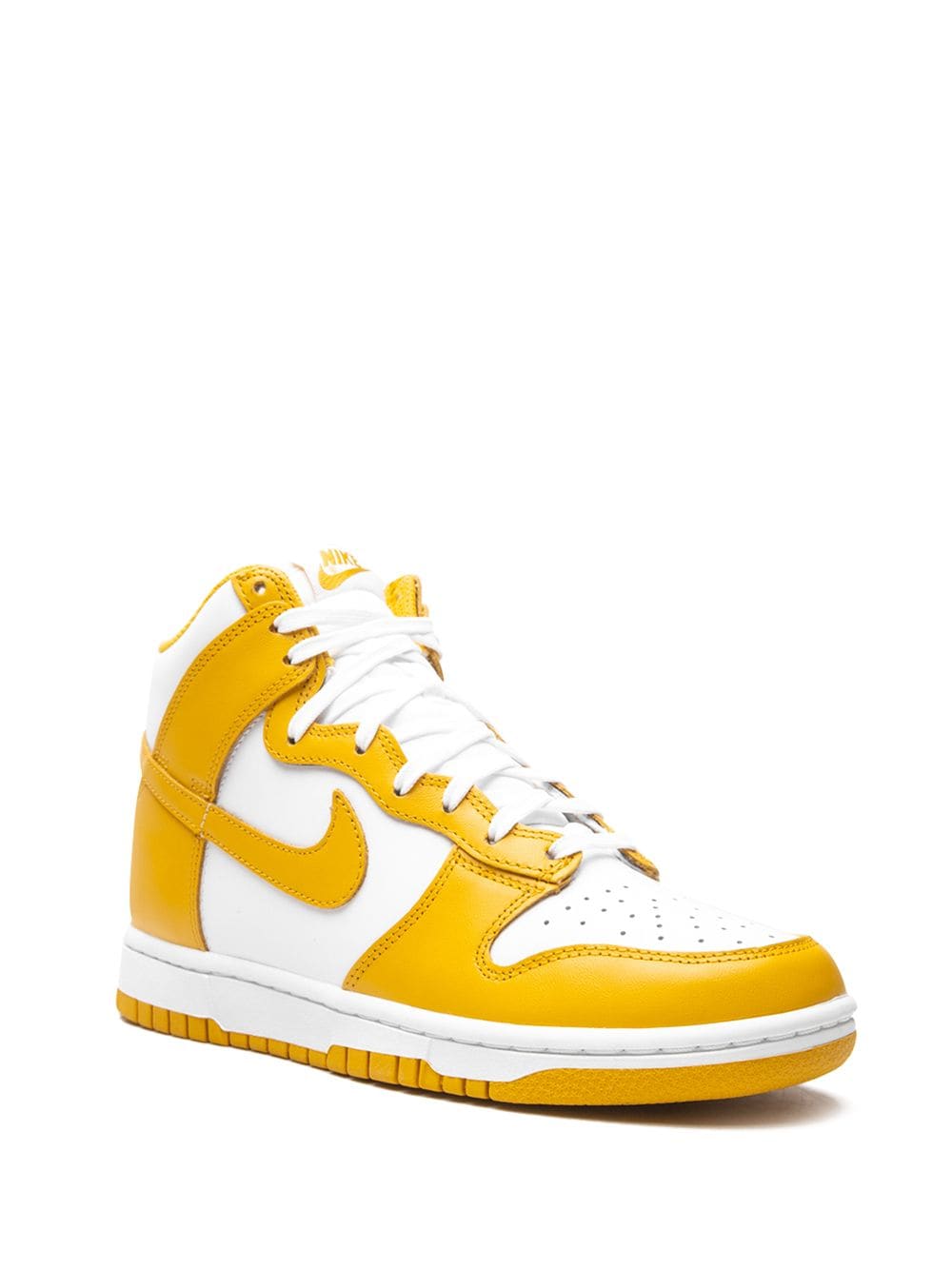 Shop Nike Dunk High "dark Sulfur" Sneakers In Yellow