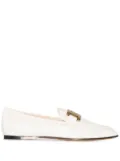 Tod's Kate gold-chain leather loafers - White