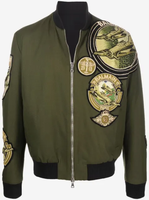 Balmain multi-badge pilot jacket