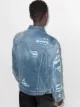 Balmain monogram-detail zip-up denim jacket