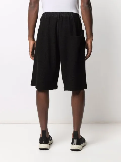 Shop Y-3 Shade logo-patch mesh shorts 