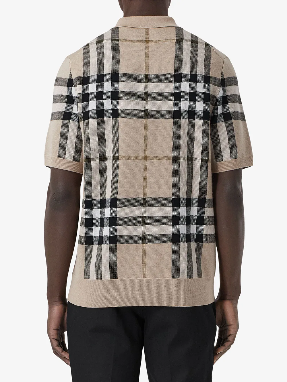 фото Burberry жаккардовая рубашка поло в клетку
