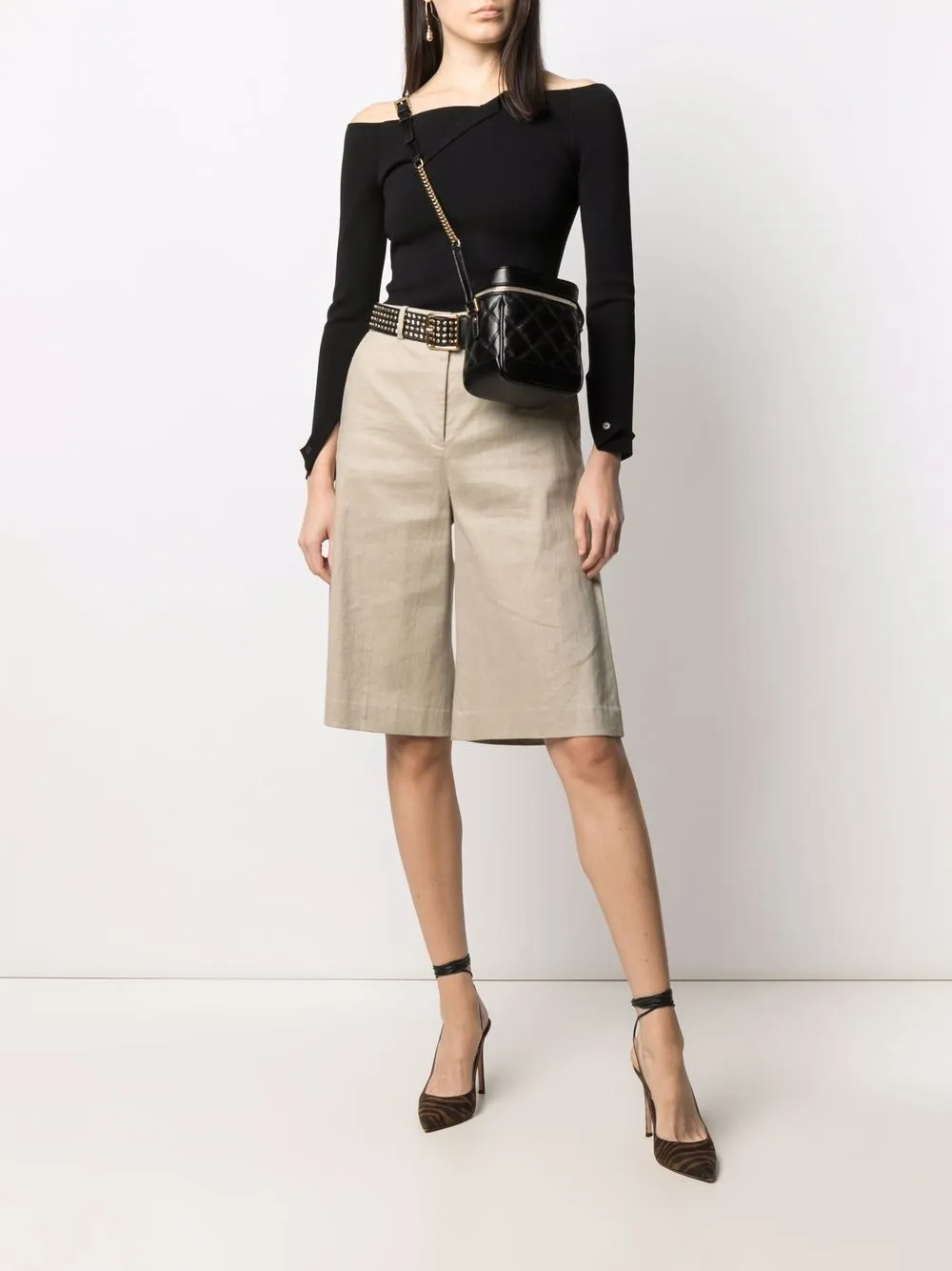 Saint Laurent 80s gewatteerde schoudertas - Zwart