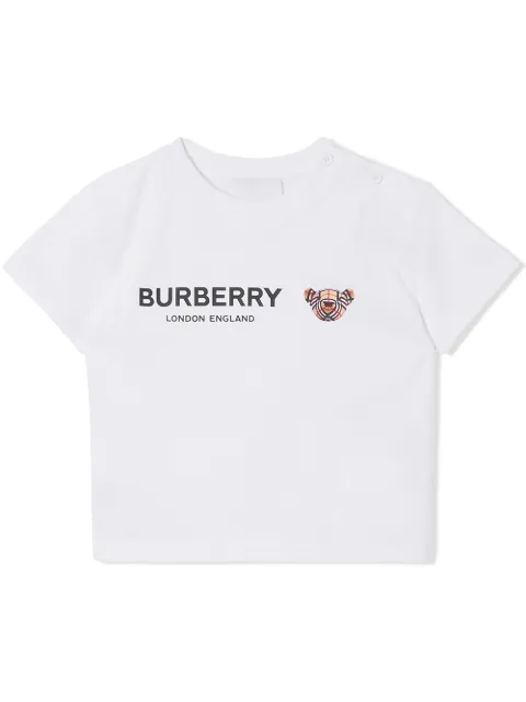 Burberry Kids تيشيرت قطن بطبعة تيدي
