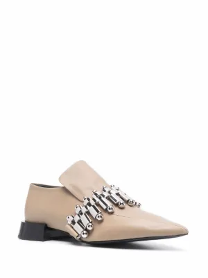 Jil Sander Leather Loafers | Black | FARFETCH Jil Sander Mocassino pointed toe leather loafer. Size It 41 main image 1