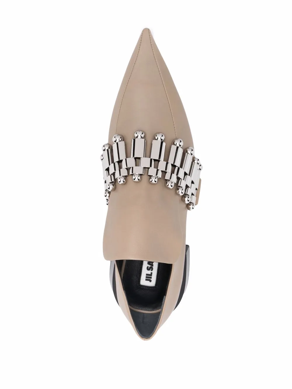 Jil Sander Pointed-toe Leather Loafers In Neutrals