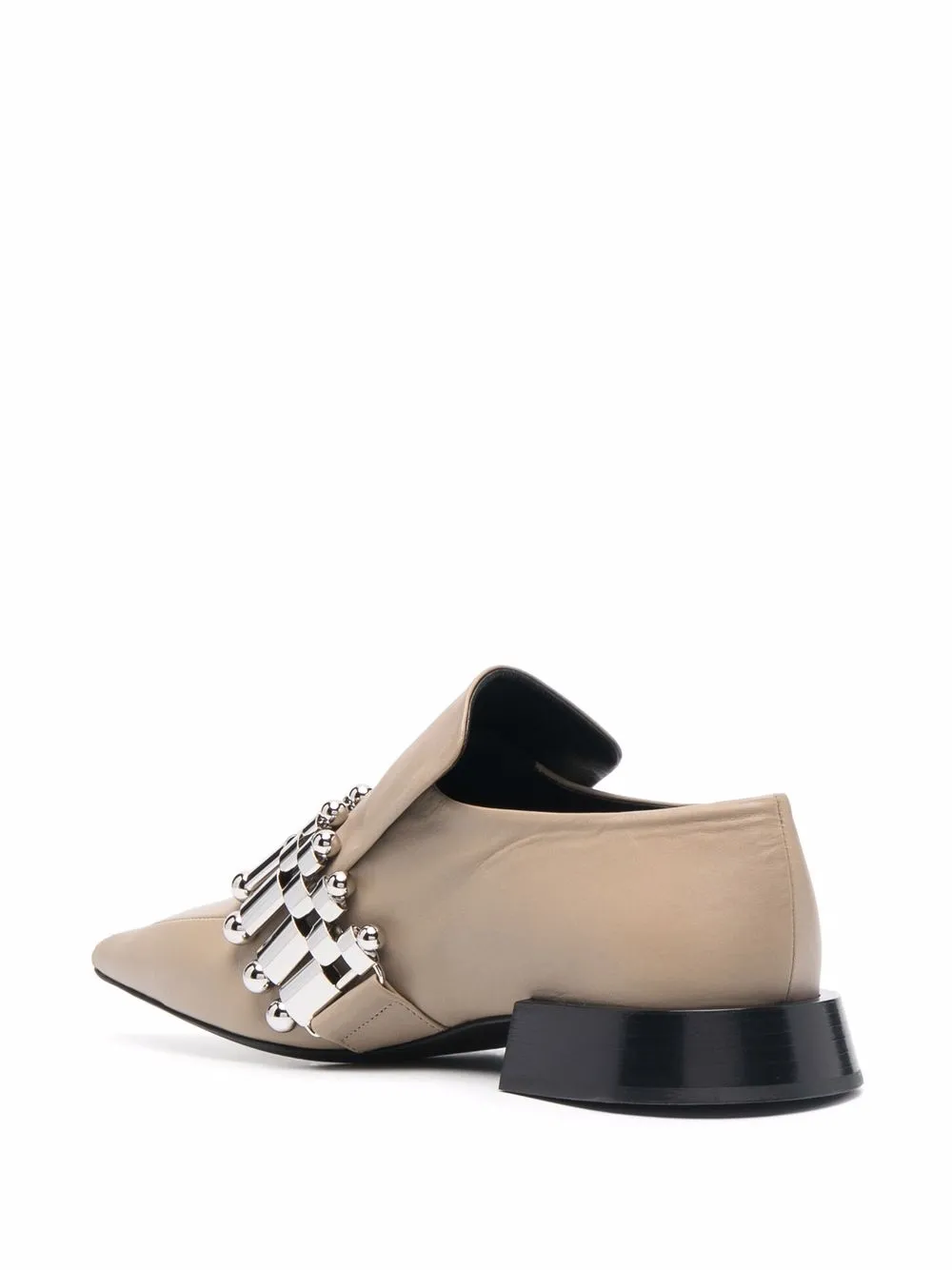 Jil Sander Pointed-toe Leather Loafers In Neutrals
