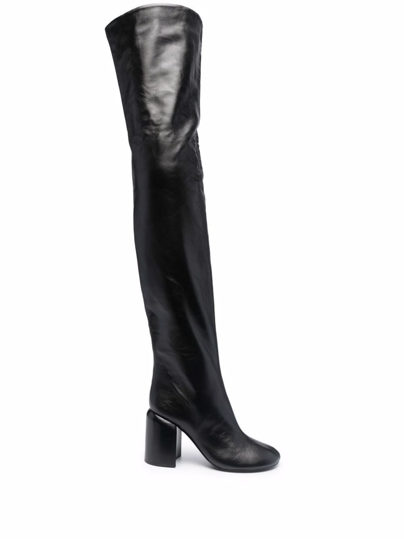 Jil Sander over-the-knee leather boots black | MODES