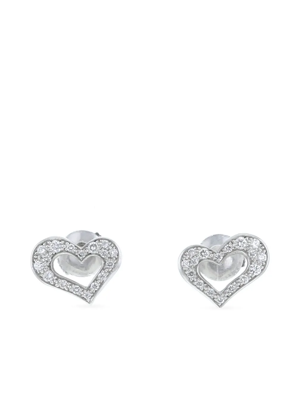 Piaget 2000 Piaget Coeur white gold diamond stud earrings