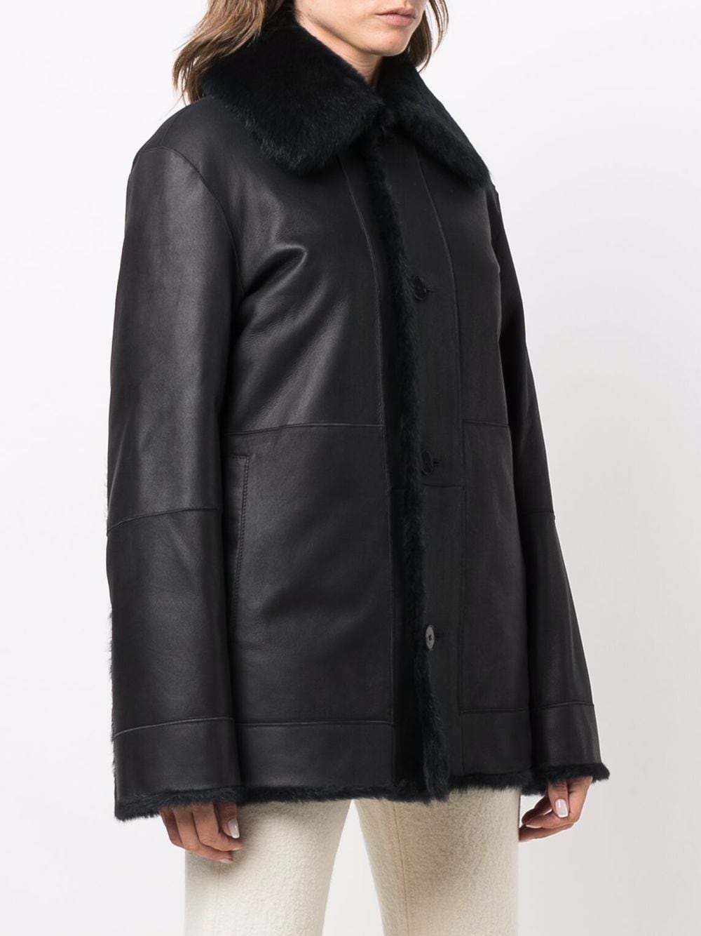 Jil Sander shearling-lined Leather Jacket - Farfetch