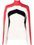 Jil Sander colour-block roll-neck jumper - White