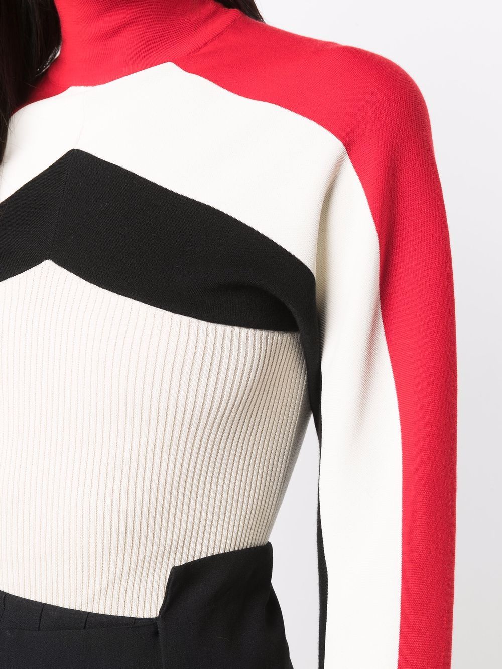 Shop Jil Sander Colour-block Roll-neck Jumper In Weiss