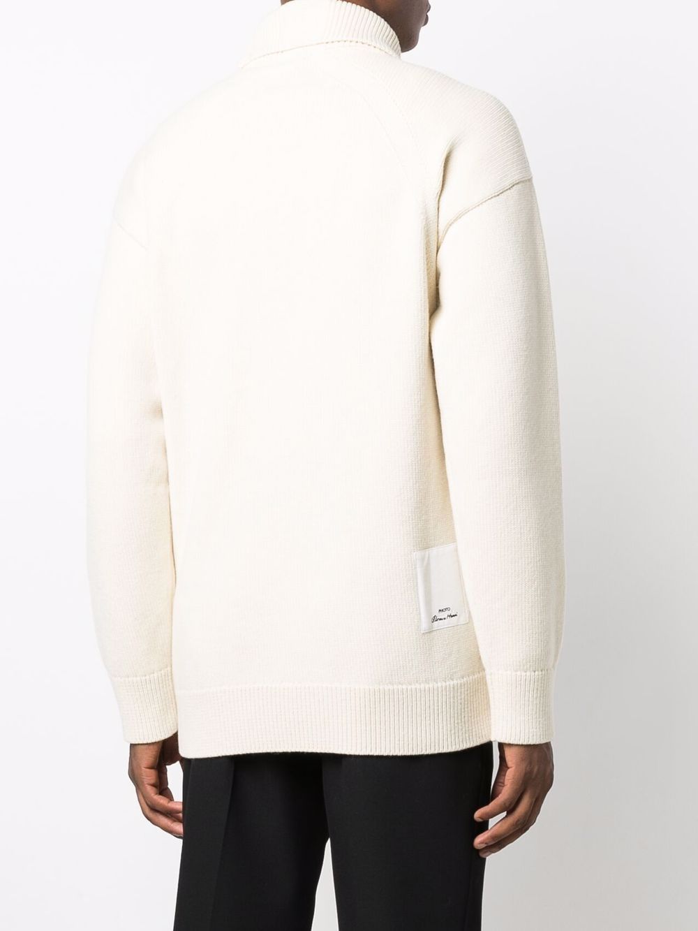 Shop Jil Sander Patch-detail Fringed Jumper In Neutrals