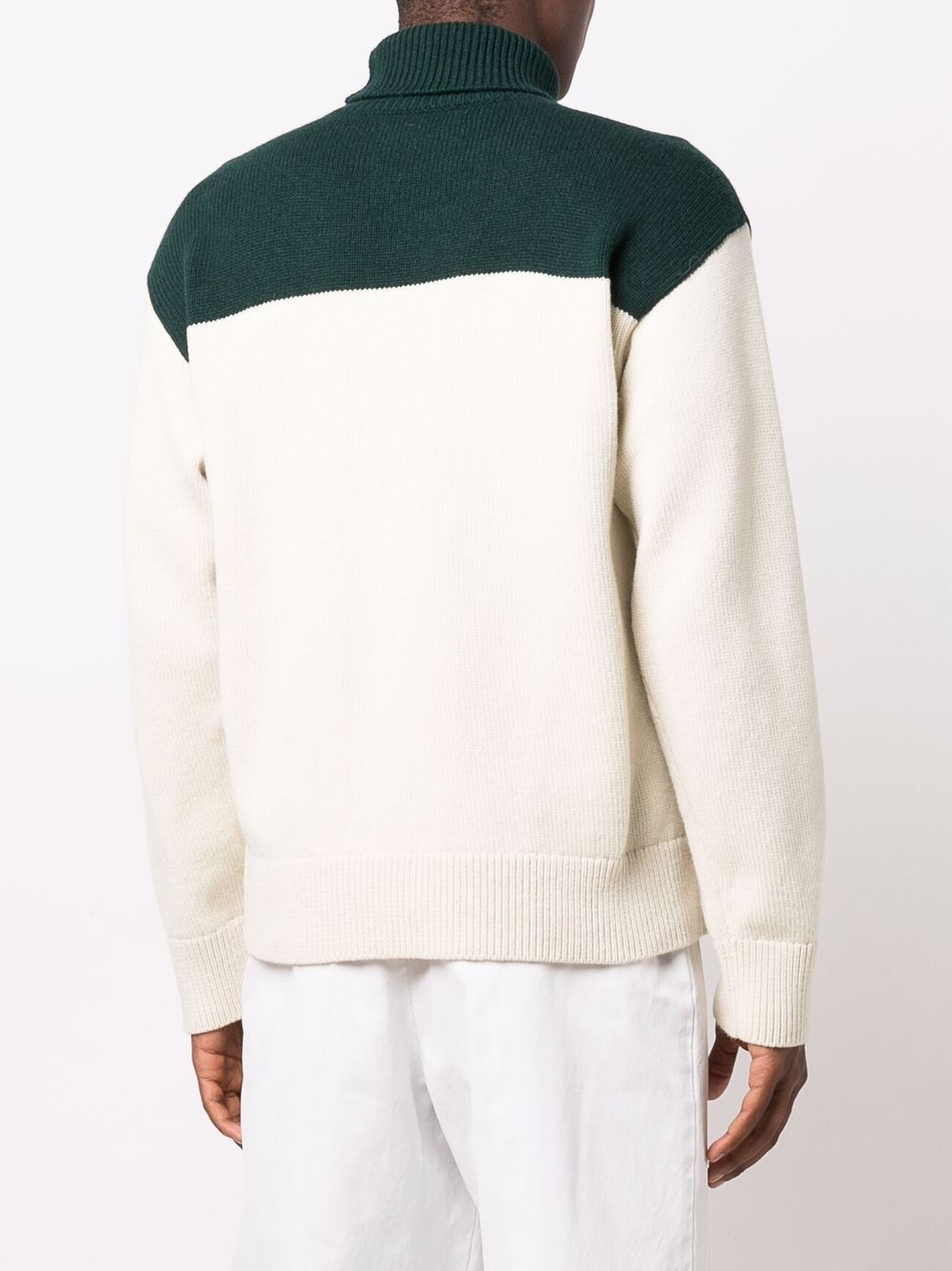 TWO-TONE ROLL-NECK JUMPER