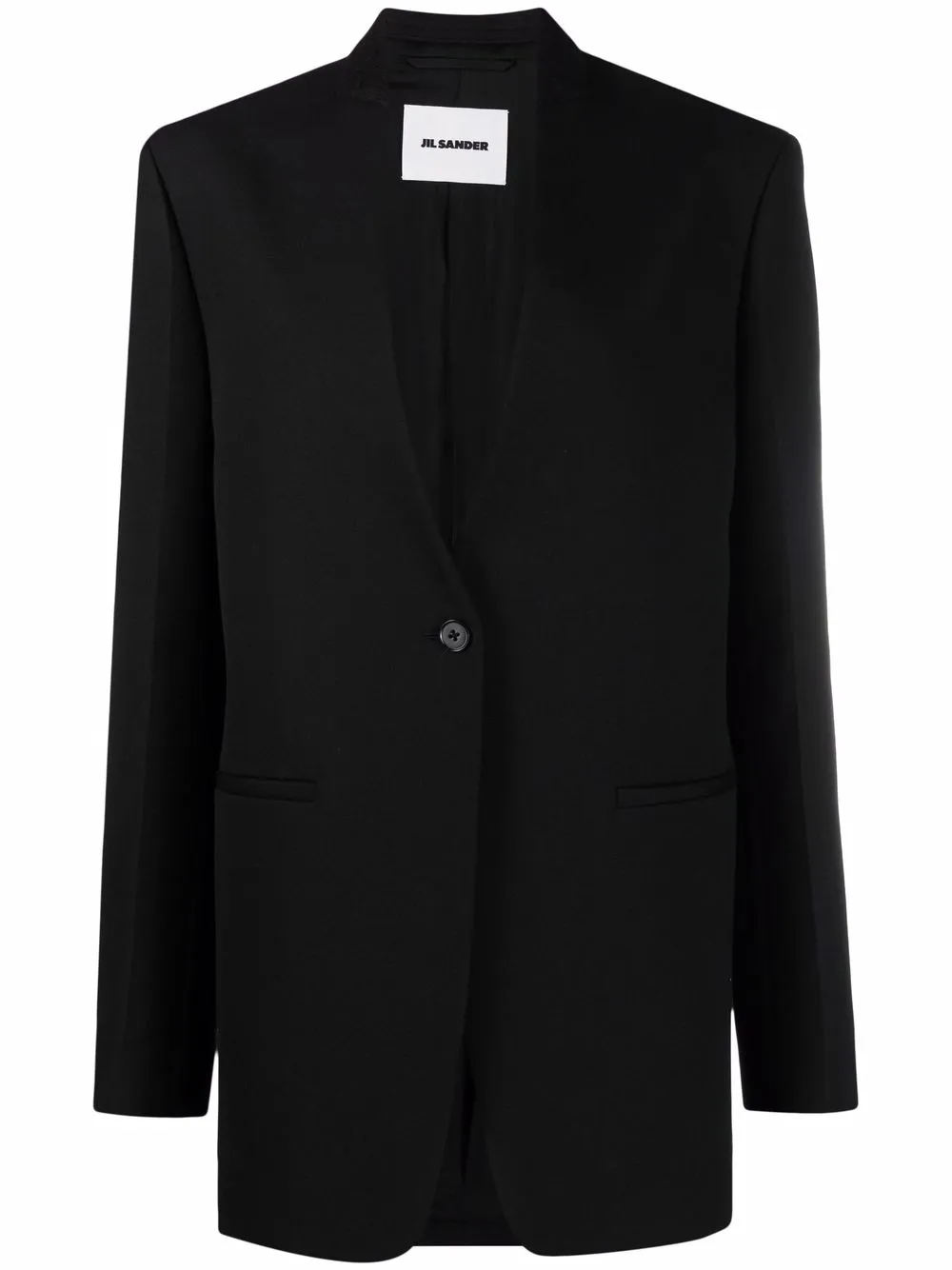 

Jil Sander blazer largo sin cuello - Negro