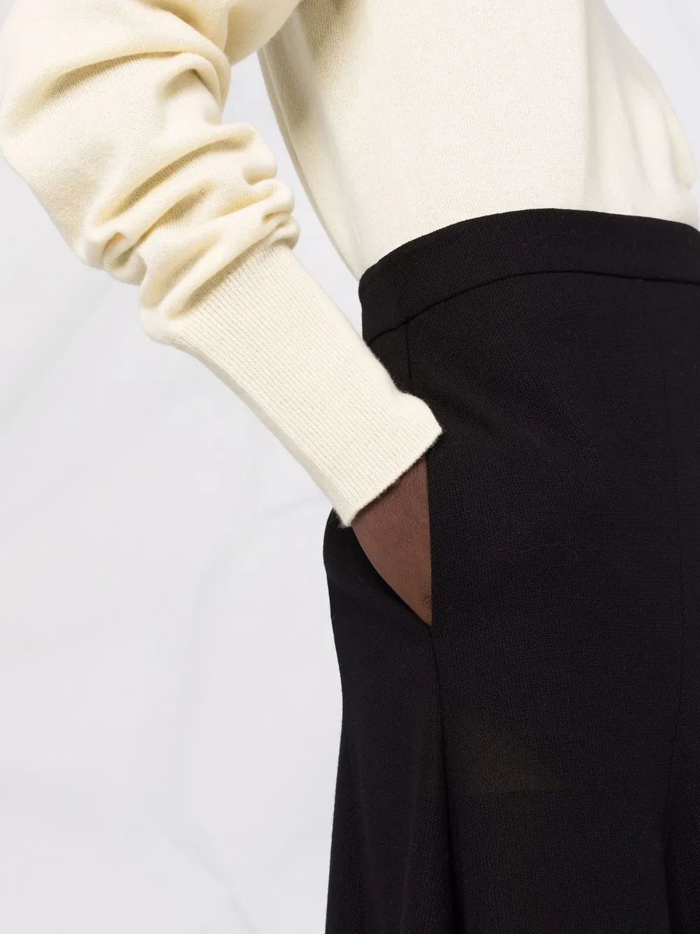 фото Jil sander юбка с завышенной талией и цветочной аппликацией