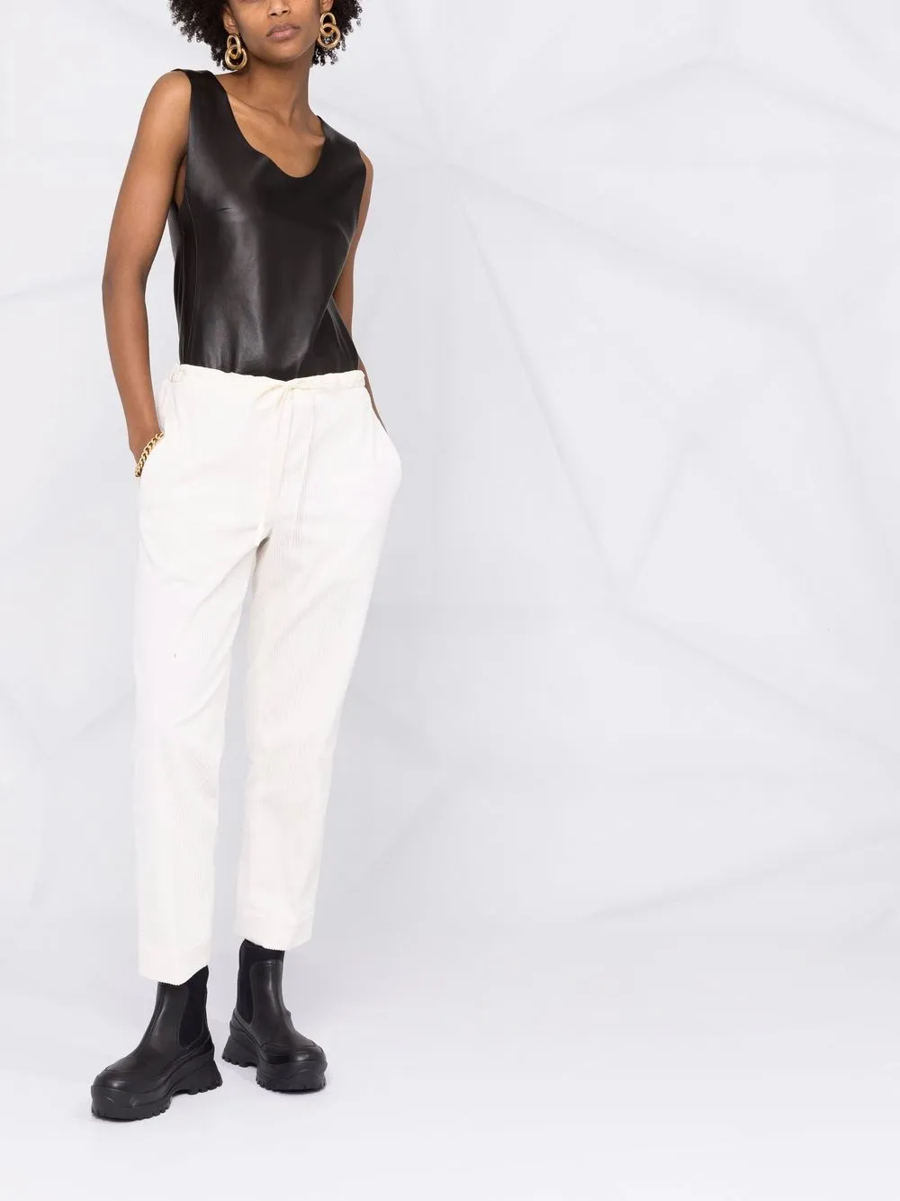 фото Jil sander укороченные брюки с кулиской