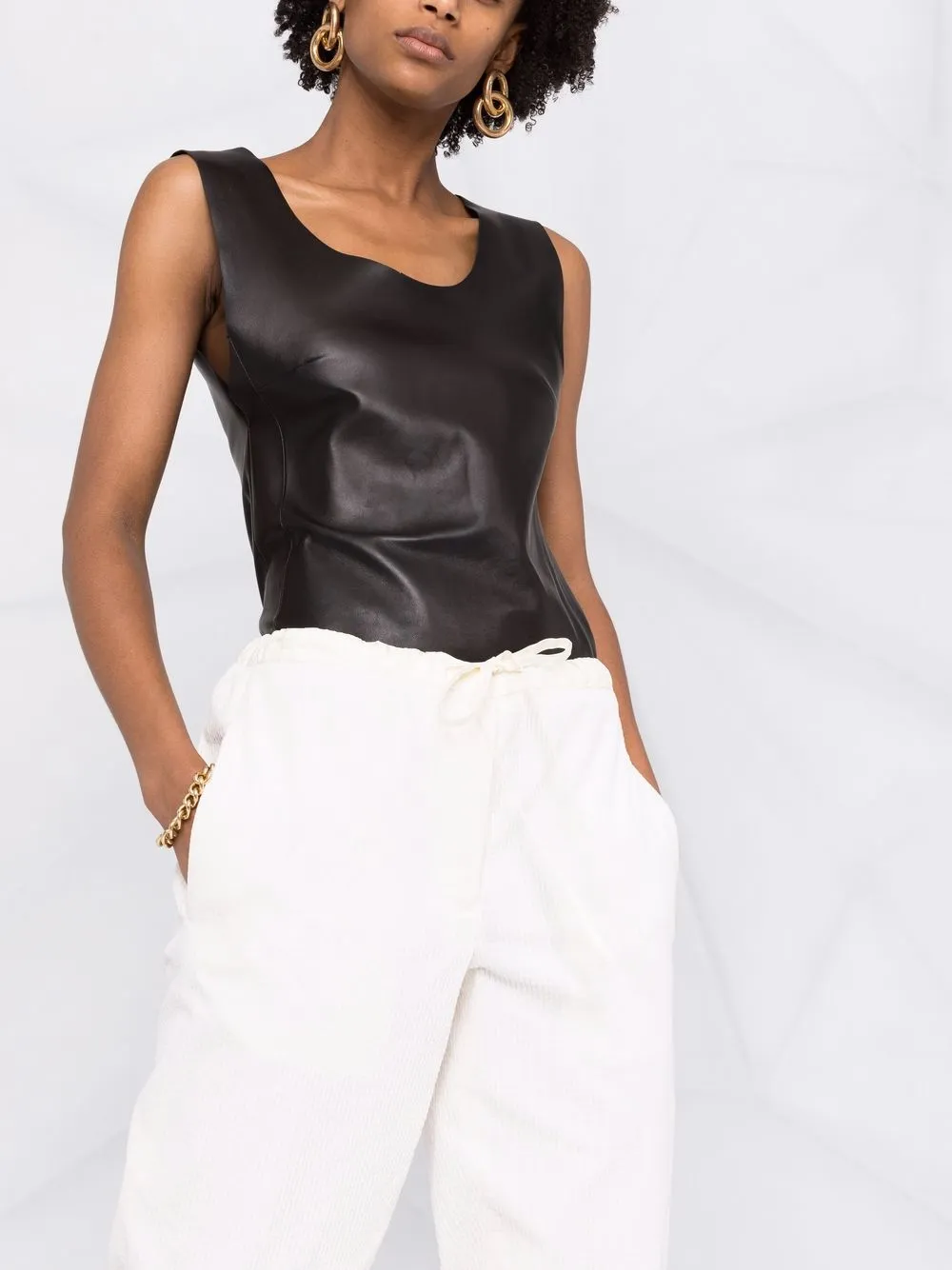 фото Jil sander укороченные брюки с кулиской