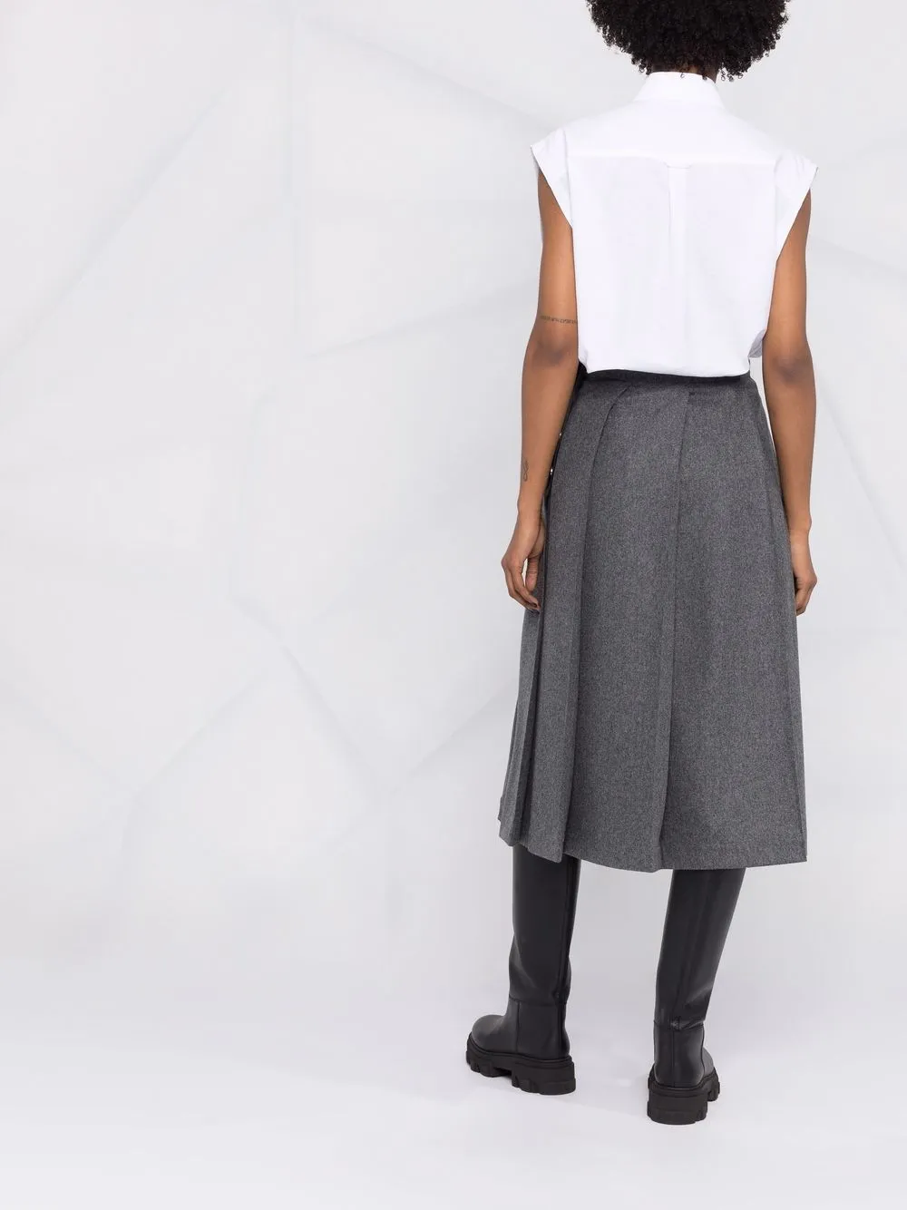 фото Jil sander юбка миди с завышенной талией и складками
