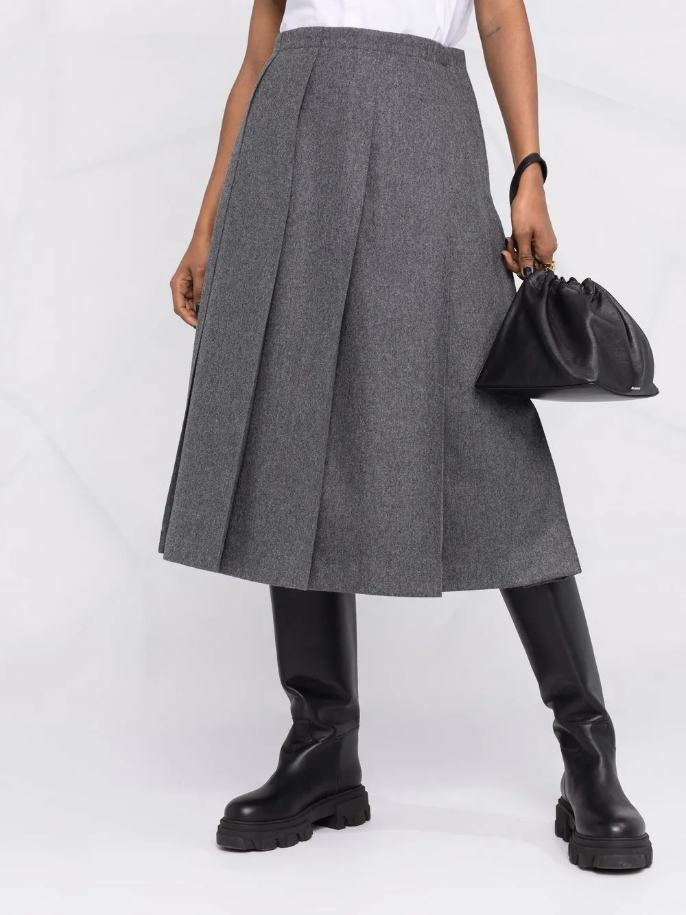 фото Jil sander юбка миди с завышенной талией и складками
