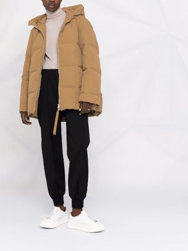 oversized beige puffer jacket