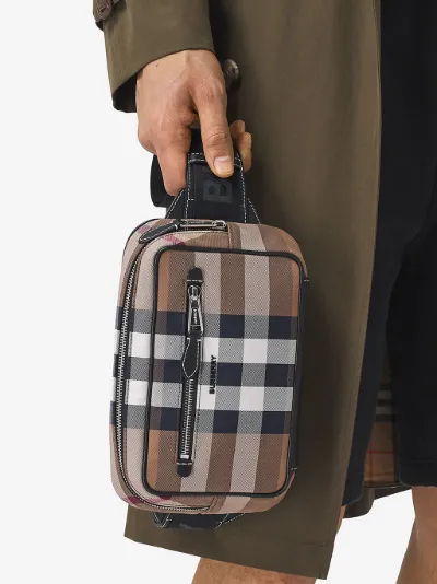 Burberry check-print belt bag brown | MODES