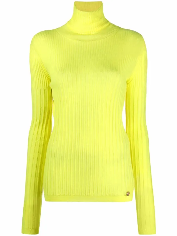 yellow turtleneck top