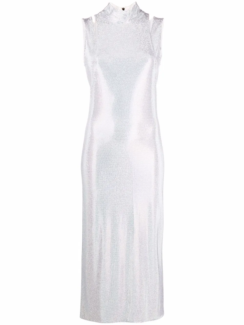 Balmain Verfraaide midi-jurk Wit