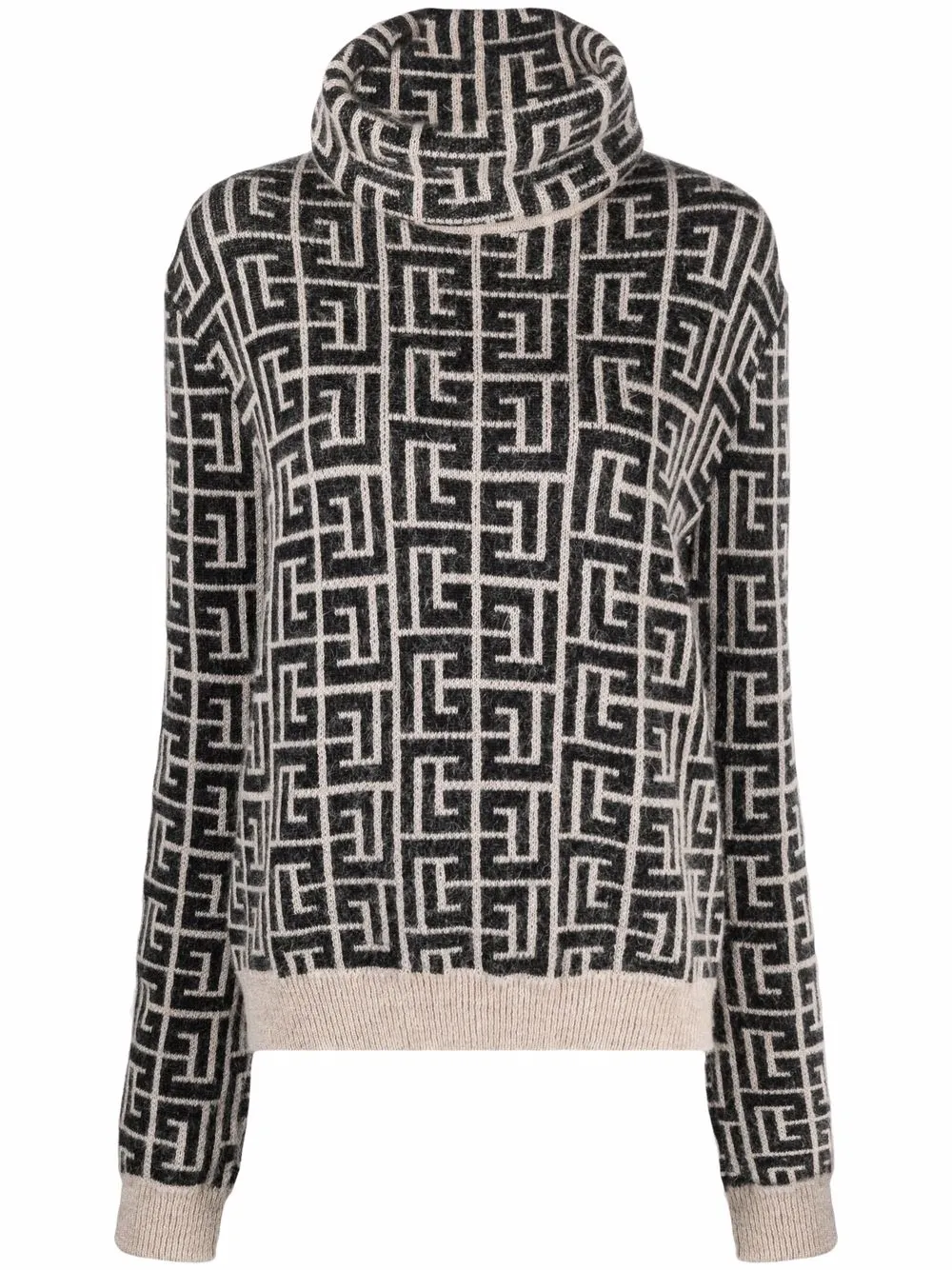 

Balmain Monogram roll-neck jumper - Neutrals