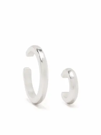 Argento Orecchino con logo inciso Farfetch Uomo Accessori Gioielli Orecchini 