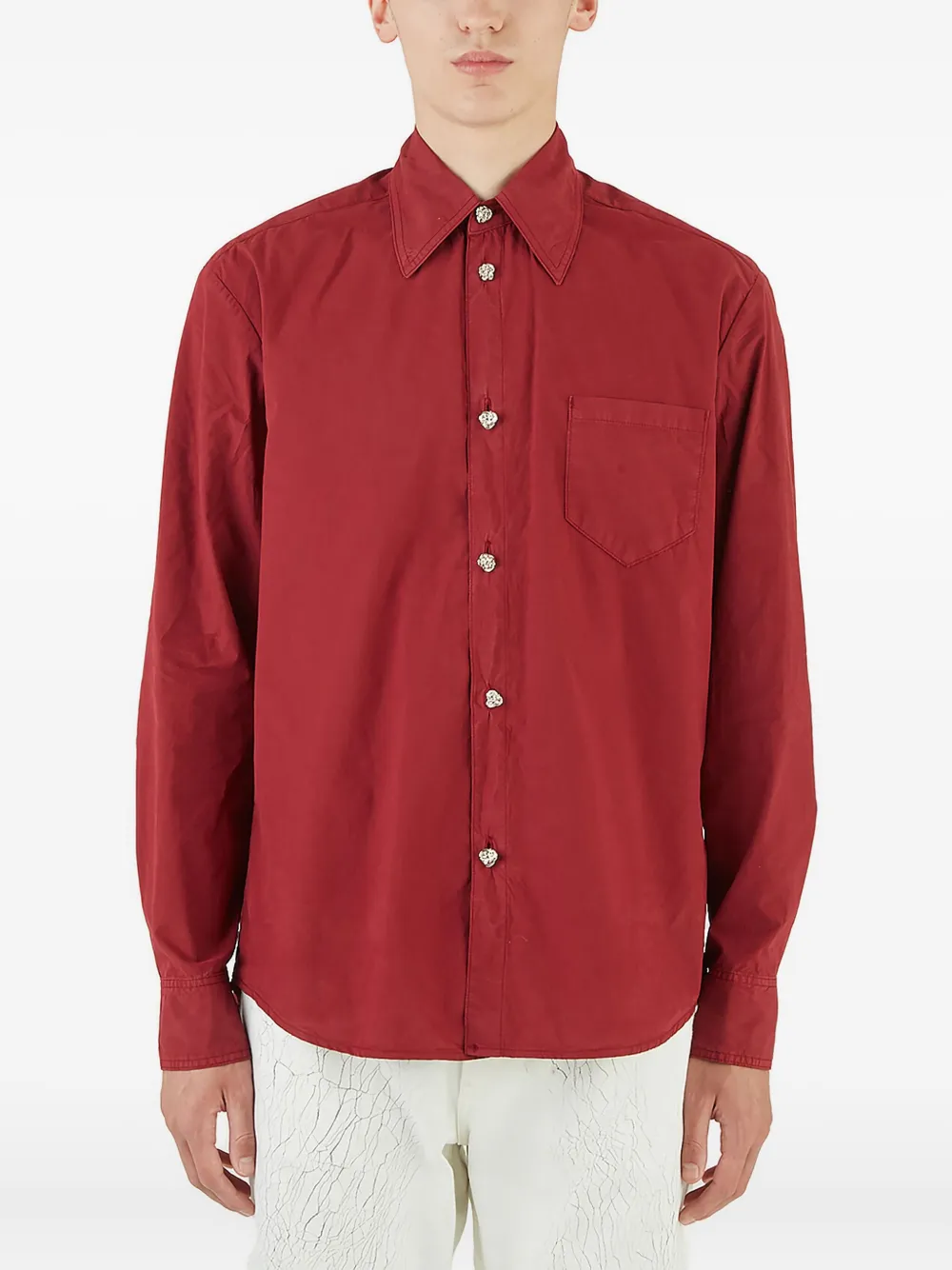 Namacheko Button-fastening Long-sleeve Shirt In Red