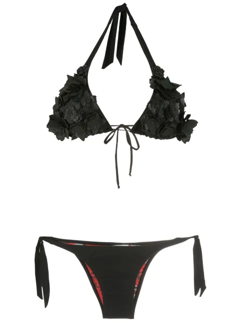 Amir Slama floral-detail triangle bikini set