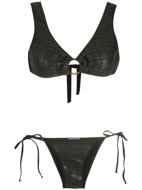 Amir Slama bikini texturizado con detalle de anillo 