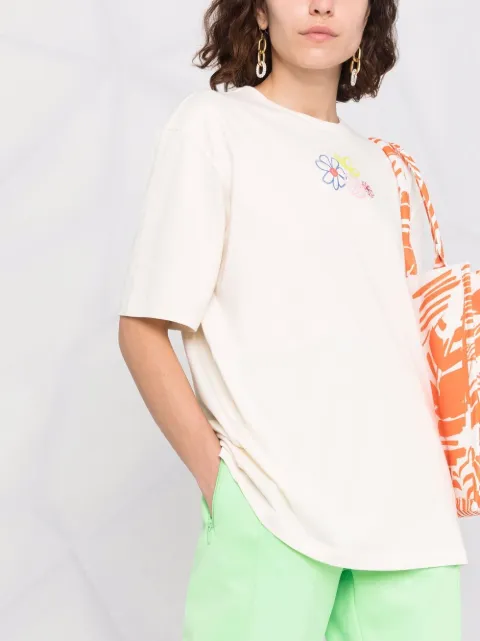 Shop adidas floral print T-shirt with Express Delivery - FARFETCH