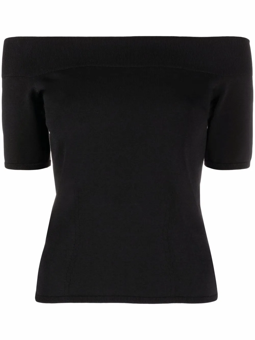 Alexander Mcqueen Off-shoulder T-shirt In Black