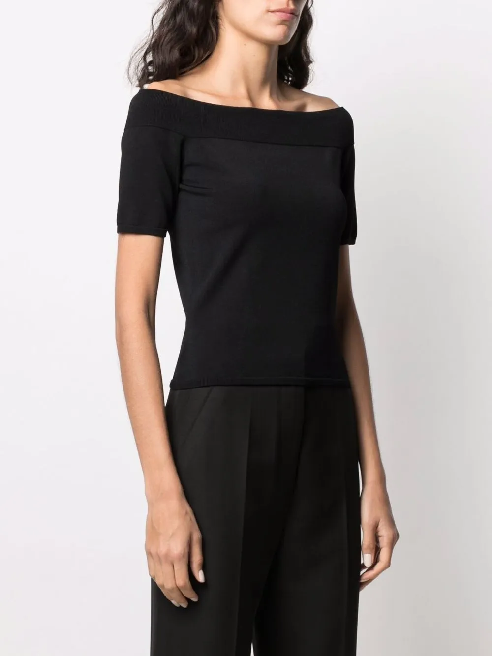 Shop Alexander Mcqueen Off-shoulder T-shirt In Black