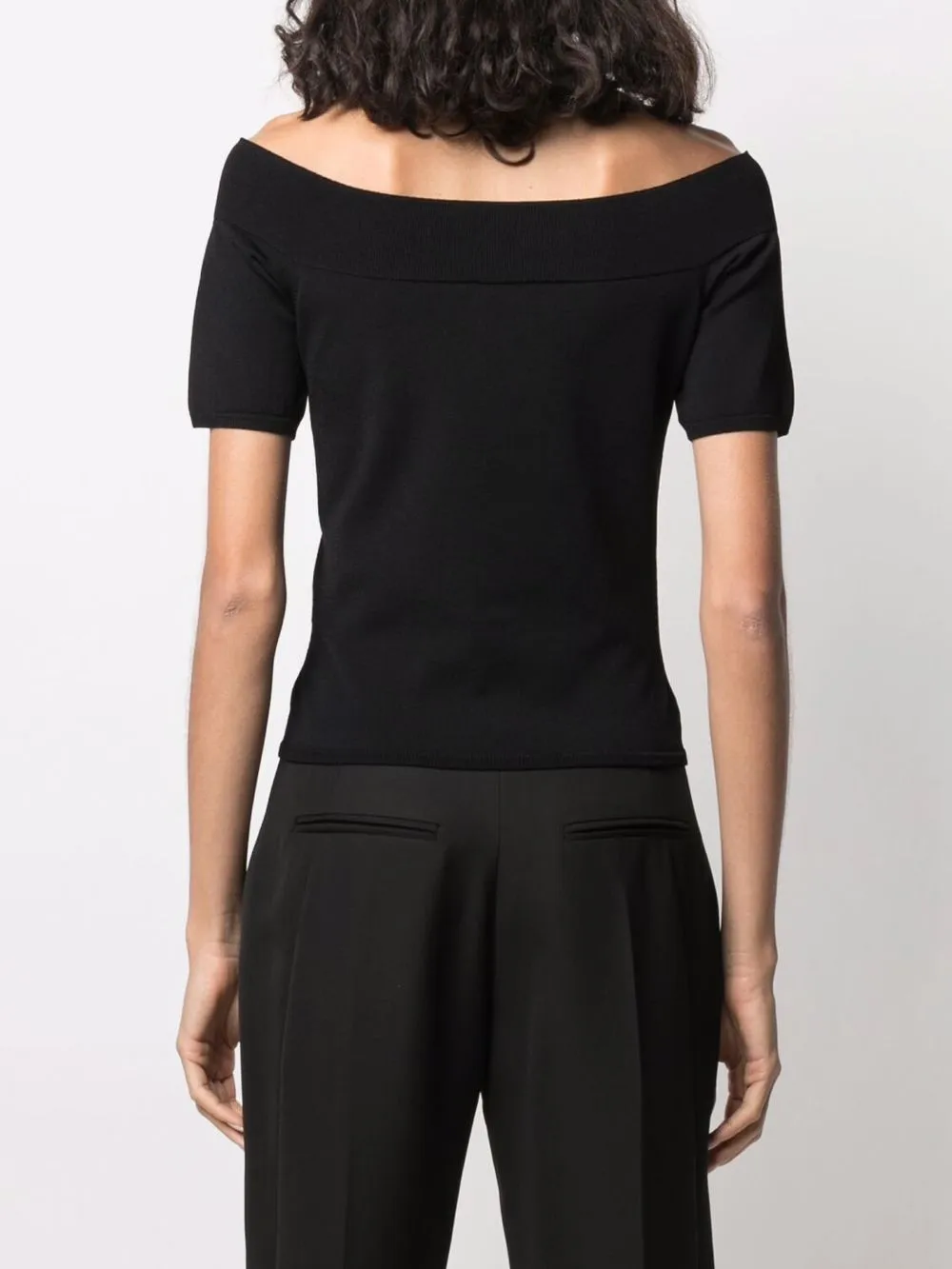 Shop Alexander Mcqueen Off-shoulder T-shirt In Black