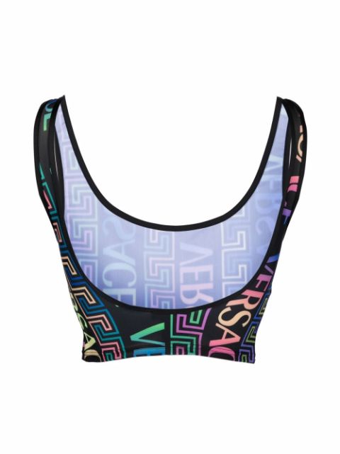 greca neon print bikini top