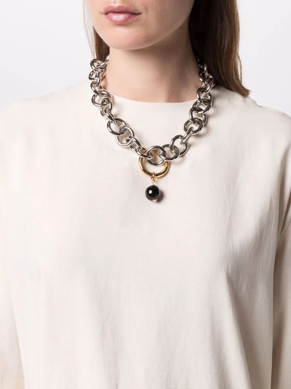 Image 2 of Jil Sander chunky chain pendant necklace