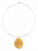 Jil Sander jasper stone pendant wire necklace
